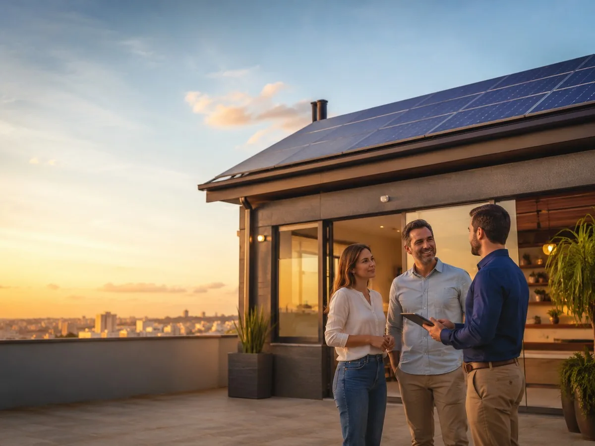 Painéis solares instalados em telhado, consórcio de energia solar em Rio Brilhante e Mato Grosso do Sul